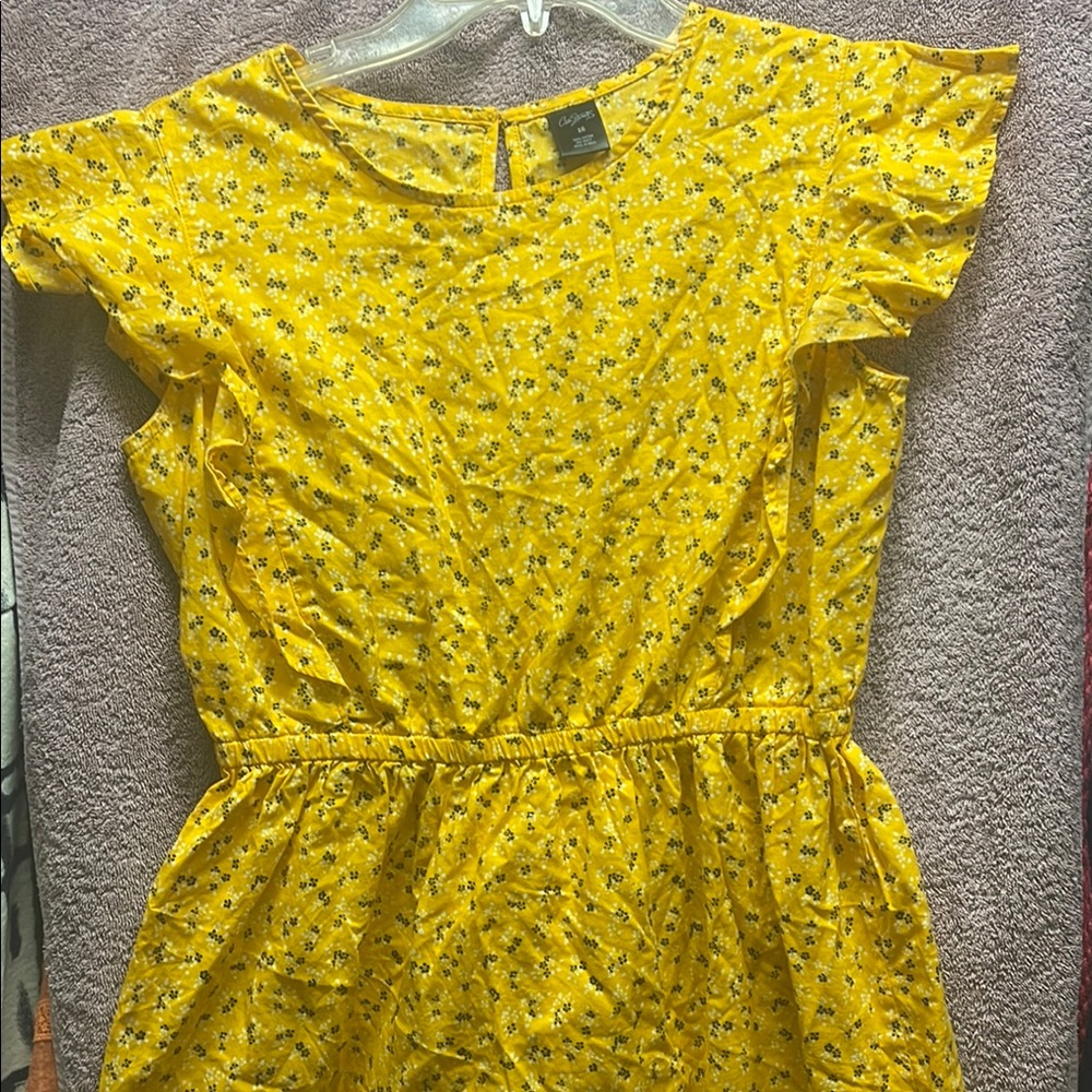 City Streets Yellow Ruffled Smocked Sundress